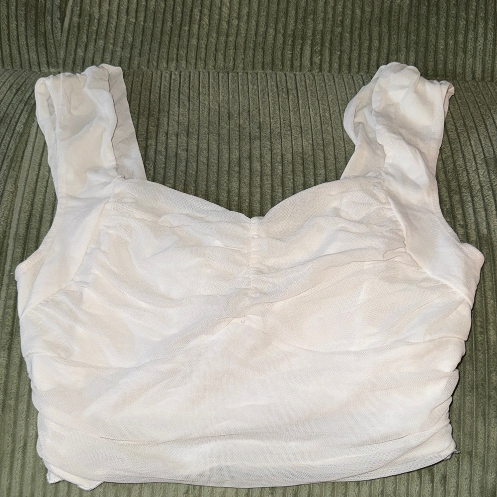 SHEIN White Ruched Tank Top